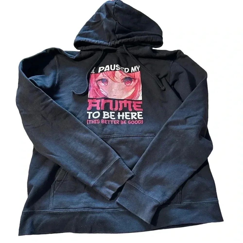 Port & Company men's size medium black anime hoodie